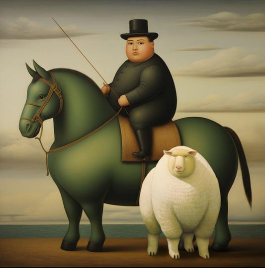 Berger à cheval - Tribute to Fernando Botero