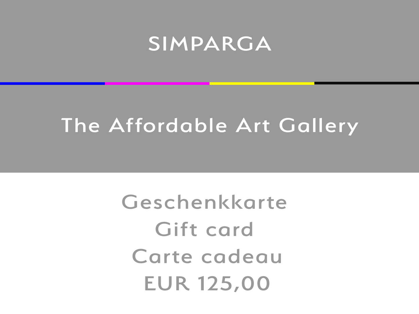 SIMPARGA Geschenkkarte / Gift card / Carte cadeau