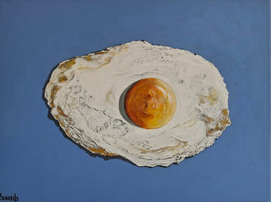 Composition bleue d'œuf au plat