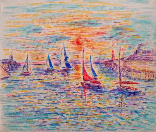 Voiliers au crépuscule